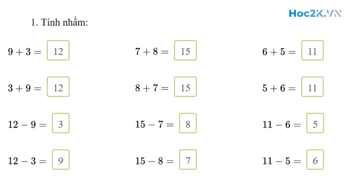 Ôn tập về phép cộng, phép trừ trong phạm vi 20 - Hình 2
