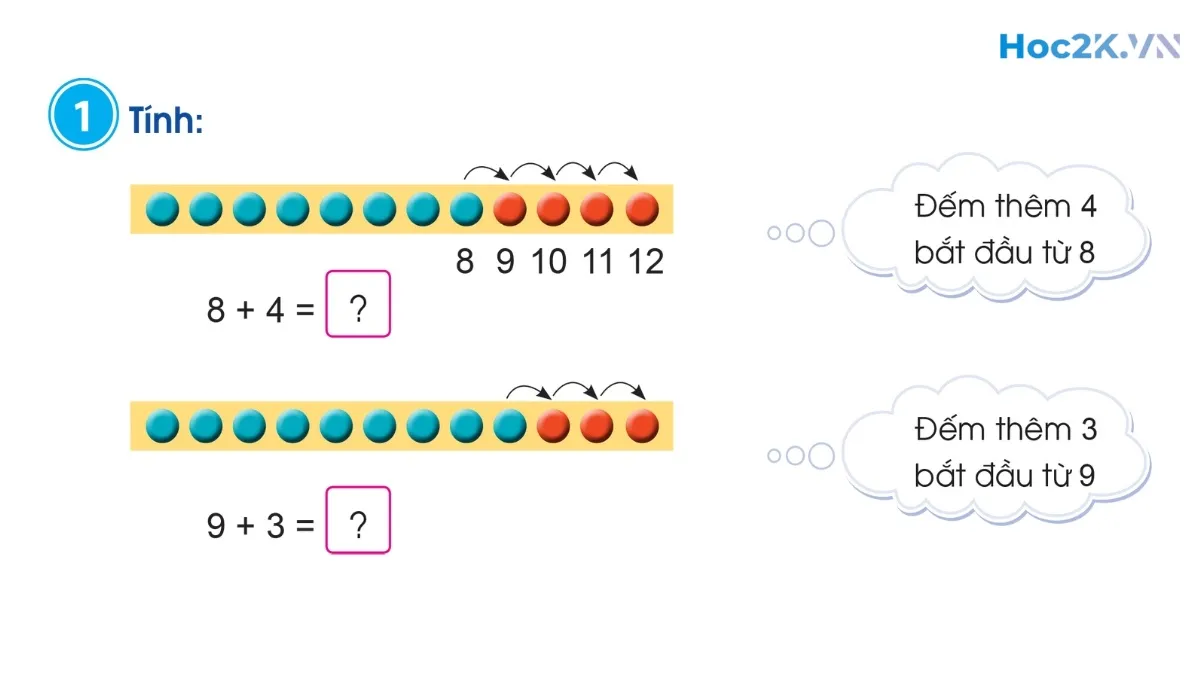 Phép cộng (có nhớ) trong phạm vi 20 - Hình 1 Phép cộng (có nhớ) trong phạm vi 20 - Hình 1