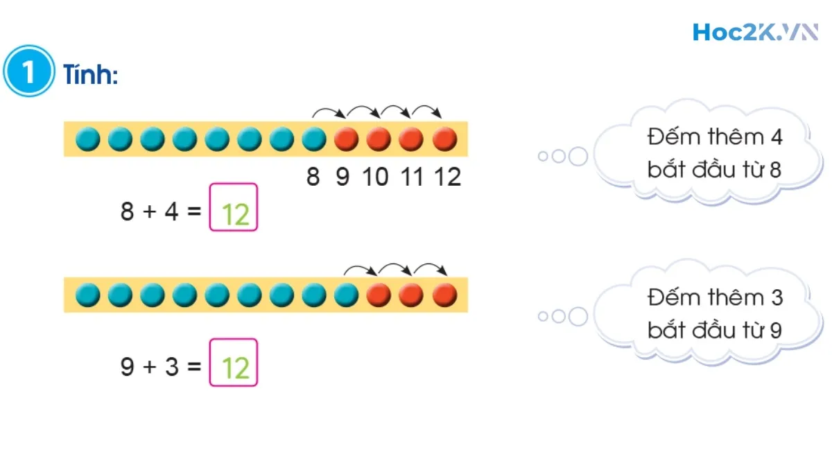Phép cộng (có nhớ) trong phạm vi 20 - Hình 2 Phép cộng (có nhớ) trong phạm vi 20 - Hình 2