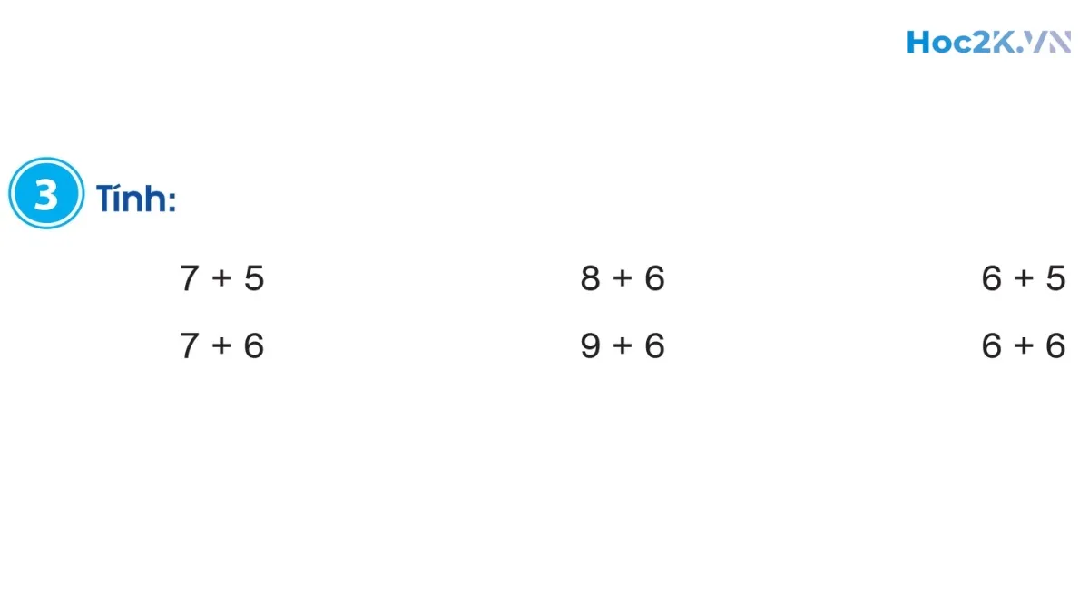 Phép cộng (có nhớ) trong phạm vi 20 - Hình 5 Phép cộng (có nhớ) trong phạm vi 20 - Hình 5