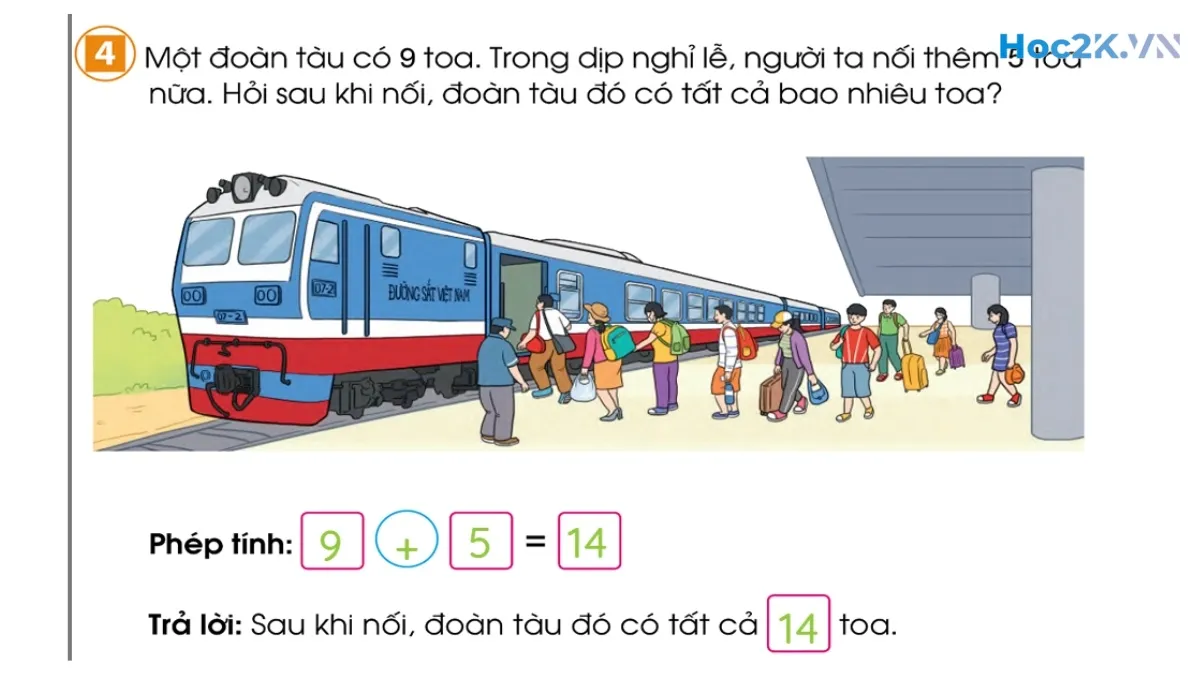 Phép cộng (có nhớ) trong phạm vi 20 - Hình 8 Phép cộng (có nhớ) trong phạm vi 20 - Hình 8