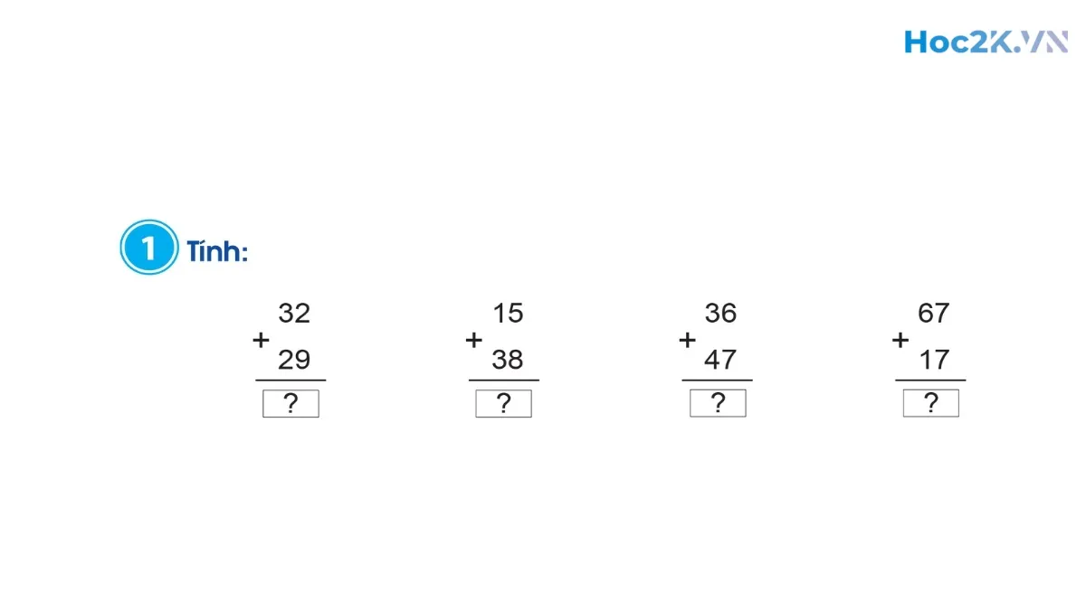 Phép cộng (có nhớ) trong phạm vi 100 - Hình 1