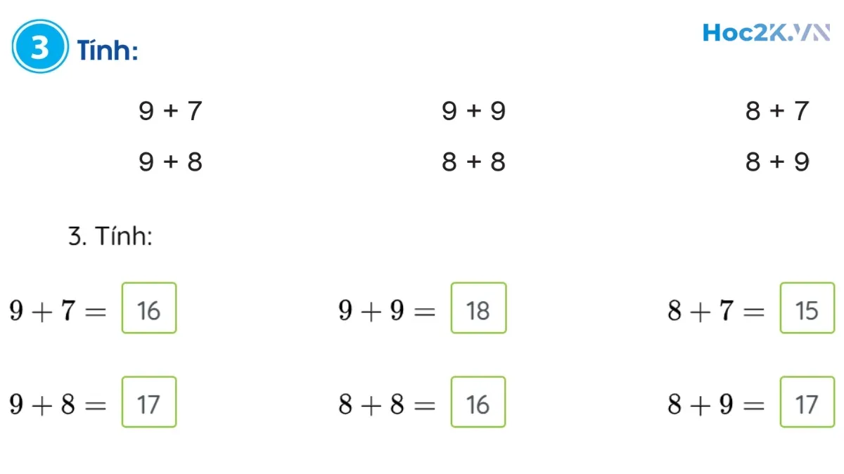 Phép cộng (có nhớ) trong phạm vi 20 (tiếp theo) - Hình 6 Phép cộng (có nhớ) trong phạm vi 20 (tiếp theo) - Hình 6