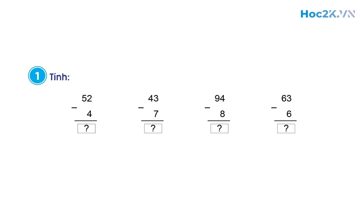 Phép trừ (có nhớ) trong phạm vi 100 (tiếp theo) - Hình 1