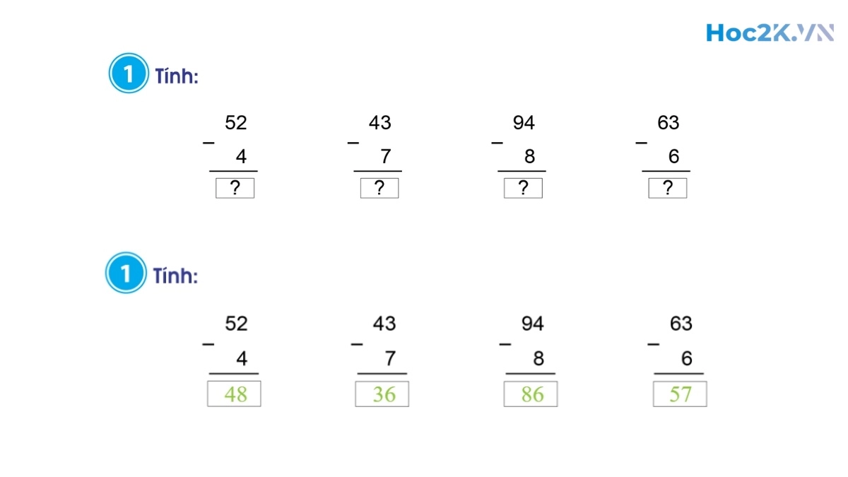 Phép trừ (có nhớ) trong phạm vi 100 (tiếp theo) - Hình 2