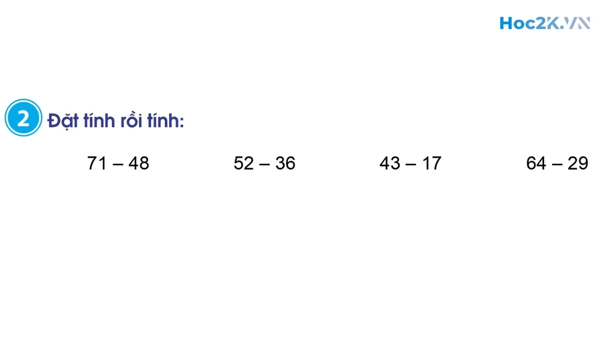 Phép trừ (có nhớ) trong phạm vi 100 - Hình 3 Phép trừ (có nhớ) trong phạm vi 100 - Hình 3