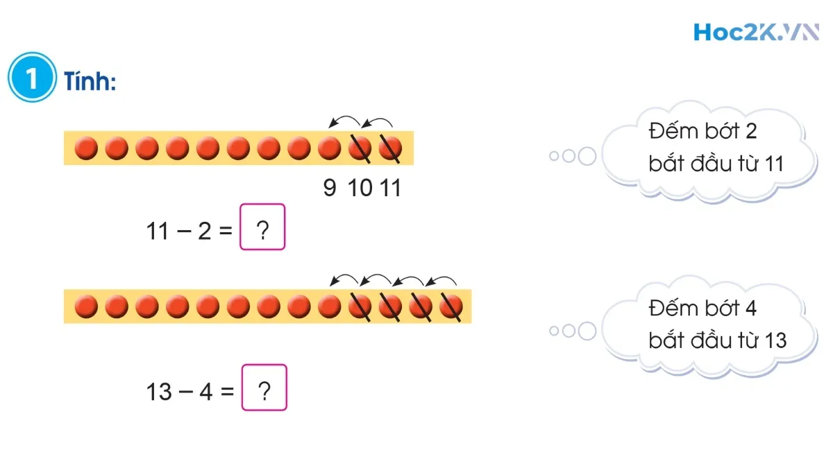 Phép trừ (có nhớ) trong phạm vi 20 - Hình 1 Phép trừ (có nhớ) trong phạm vi 20 - Hình 1