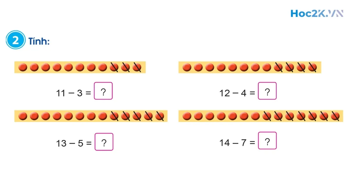 Phép trừ (có nhớ) trong phạm vi 20 - Hình 3 Phép trừ (có nhớ) trong phạm vi 20 - Hình 3