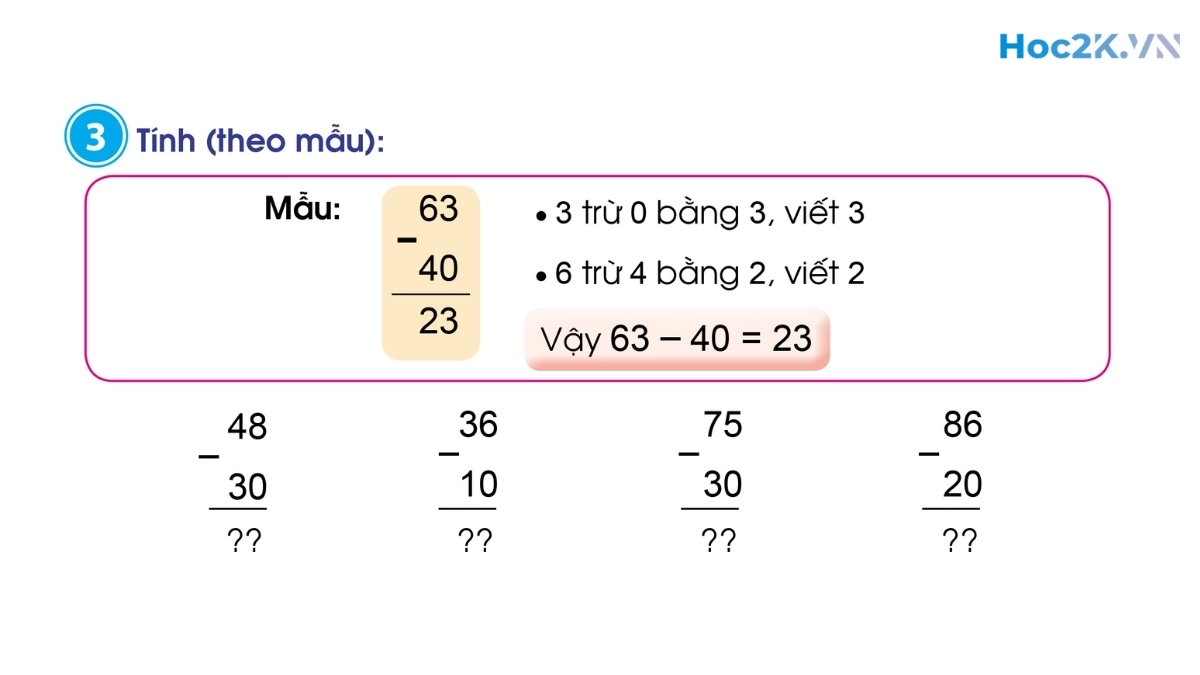 Phép trừ dạng 27-4, 63-40 - Hình 5 Phép trừ dạng 27-4, 63-40 - Hình 5