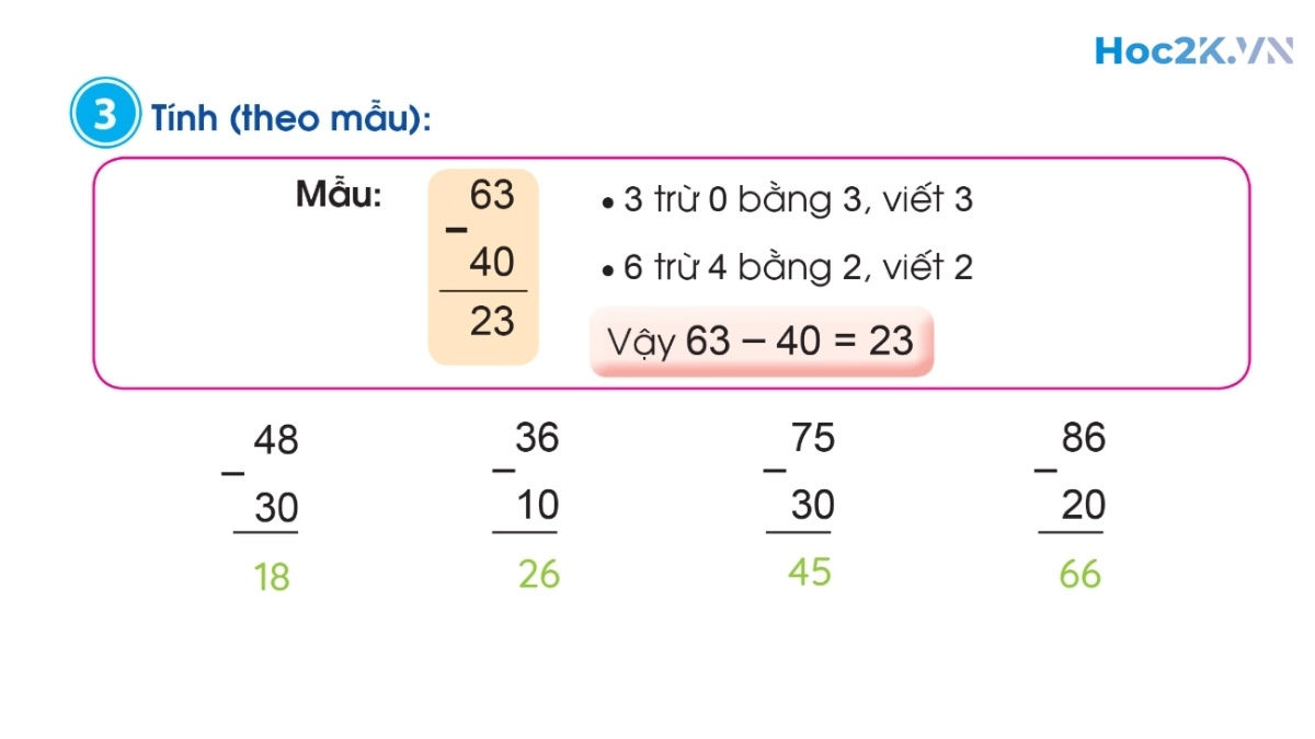 Phép trừ dạng 27-4, 63-40 - Hình 6 Phép trừ dạng 27-4, 63-40 - Hình 6