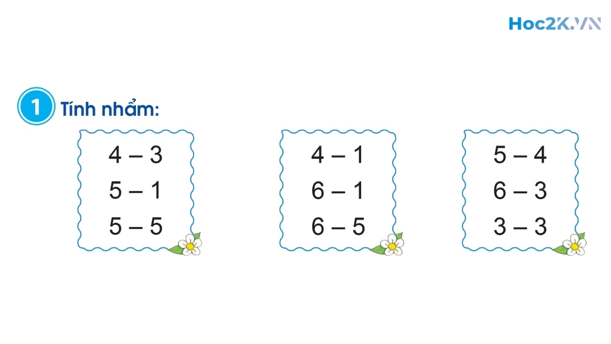 Phép trừ trong phạm vi 6 (tiếp theo) - Hình 1