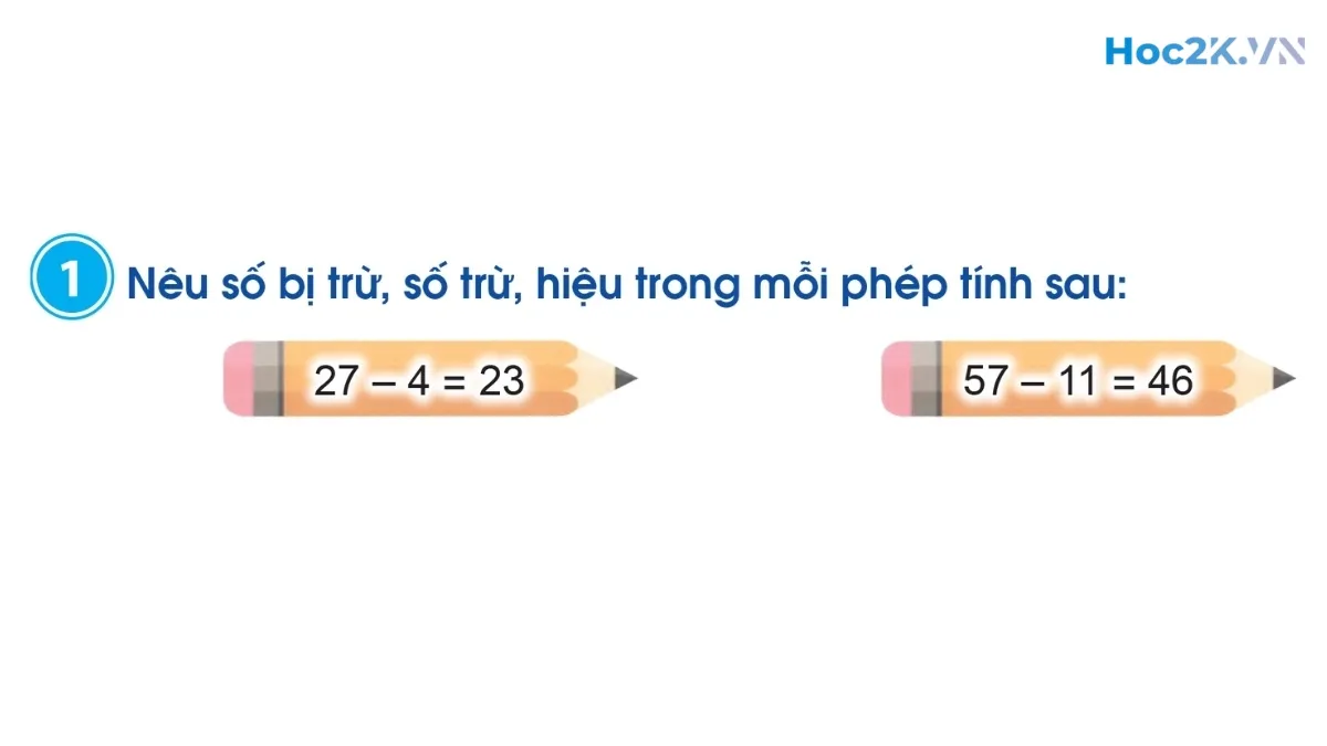 Số bị trừ – Số trừ – Hiệu - Hình 1 Số bị trừ – Số trừ – Hiệu - Hình 1