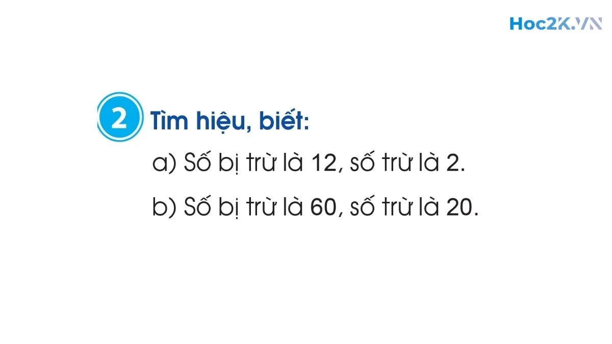Số bị trừ – Số trừ – Hiệu - Hình 3 Số bị trừ – Số trừ – Hiệu - Hình 3