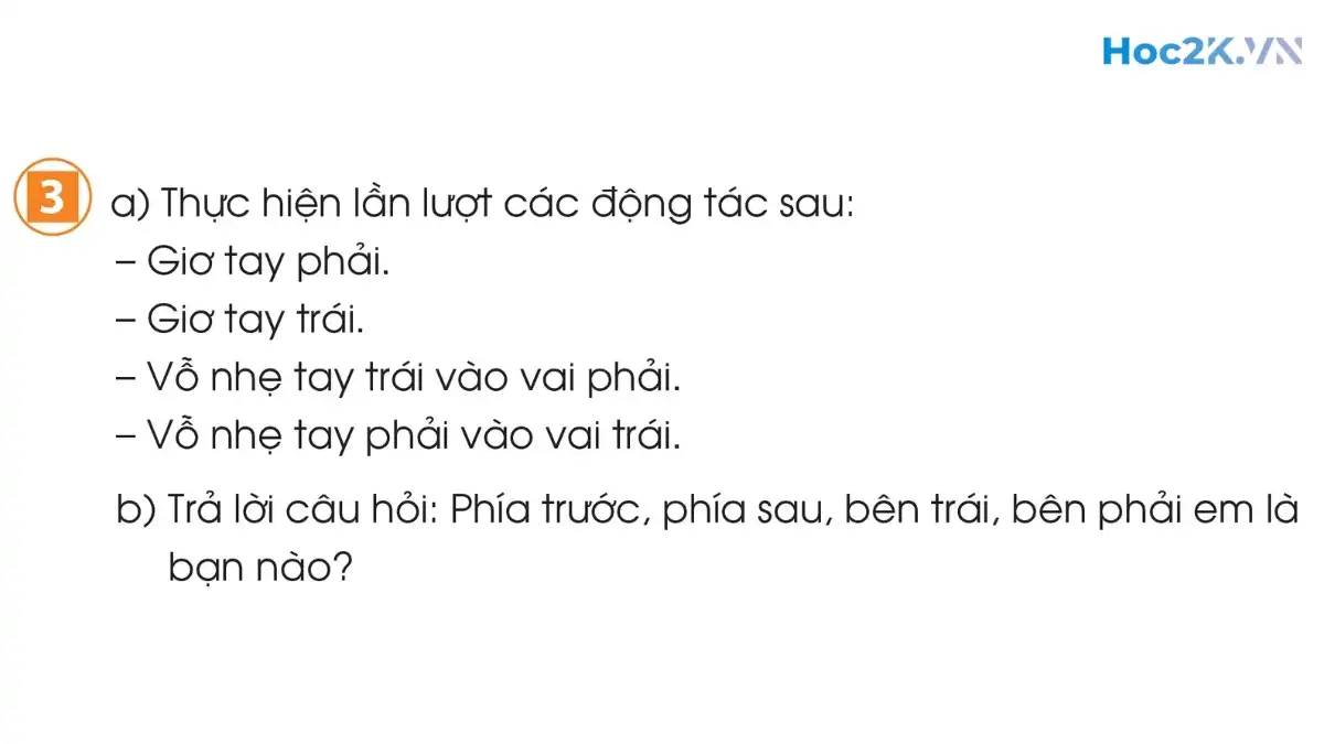 Trên - dưới. Phải - trái, trước - sau. Ở giữa - Hình 4